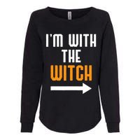 I'm With The Witch Funny Halloween Costume Womens California Wash Sweatshirt