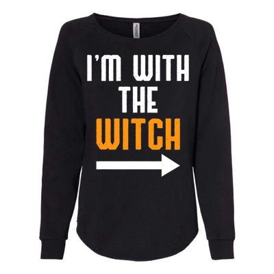 I'm With The Witch Funny Halloween Costume Womens California Wash Sweatshirt