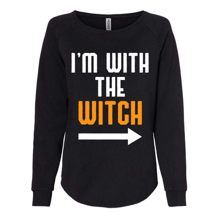 I'm With The Witch Funny Halloween Costume Womens California Wash Sweatshirt