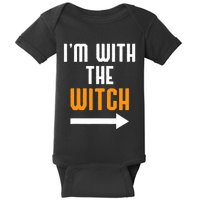 I'm With The Witch Funny Halloween Costume Baby Bodysuit