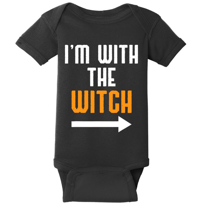 I'm With The Witch Funny Halloween Costume Baby Bodysuit