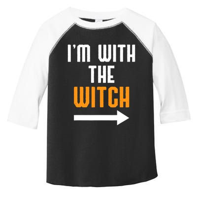 I'm With The Witch Funny Halloween Costume Toddler Fine Jersey T-Shirt