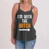 I'm With The Witch Funny Halloween Costume Women's Strappy Tank