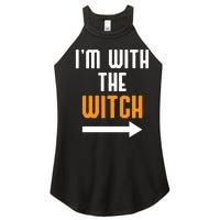 I'm With The Witch Funny Halloween Costume Women's Perfect Tri Rocker Tank