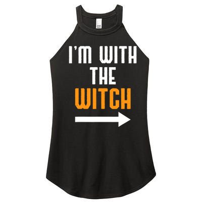 I'm With The Witch Funny Halloween Costume Women's Perfect Tri Rocker Tank