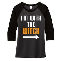 I'm With The Witch Funny Halloween Costume Women's Tri-Blend 3/4-Sleeve Raglan Shirt