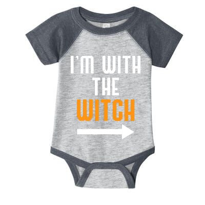 I'm With The Witch Funny Halloween Costume Infant Baby Jersey Bodysuit