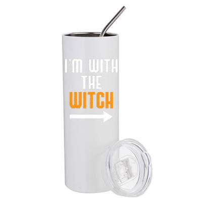 I'm With The Witch Funny Halloween Costume Stainless Steel Tumbler