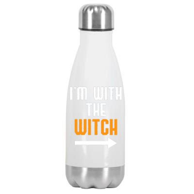 I'm With The Witch Funny Halloween Costume Stainless Steel Insulated Water Bottle