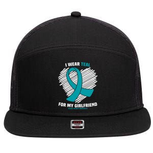 I Wear Teal For My Friend Sexual Assault Awareness Gift 7 Panel Mesh Trucker Snapback Hat