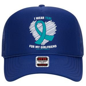 I Wear Teal For My Friend Sexual Assault Awareness Gift High Crown Mesh Back Trucker Hat