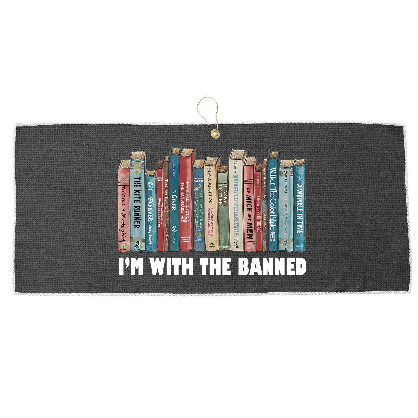 I'm With The Banned Book Large Microfiber Waffle Golf Towel