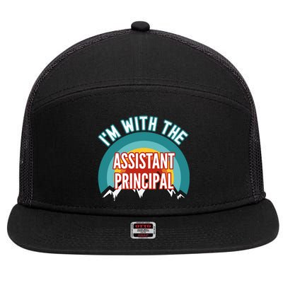 I'm With The Assistant Principal Gift 7 Panel Mesh Trucker Snapback Hat