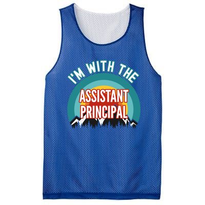 I'm With The Assistant Principal Gift Mesh Reversible Basketball Jersey Tank