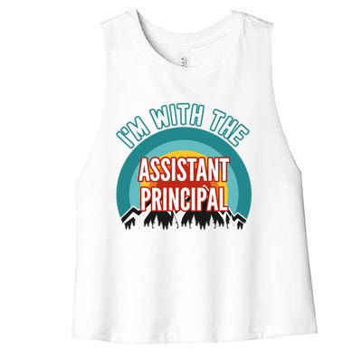 I'm With The Assistant Principal Gift Women's Racerback Cropped Tank