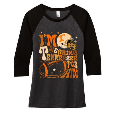 Im Wearing Tennessee Orange For Him Tennessee Football Women's Tri-Blend 3/4-Sleeve Raglan Shirt