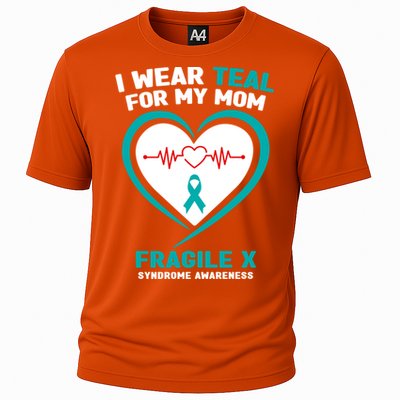 I Wear Teal For My Mom Fragile X Syndrome Awareness Gift Cooling Performance Crew T-Shirt