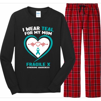 I Wear Teal For My Mom Fragile X Syndrome Awareness Gift Long Sleeve Pajama Set