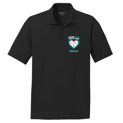 I Wear Teal For My Mom Fragile X Syndrome Awareness Gift PosiCharge RacerMesh Polo