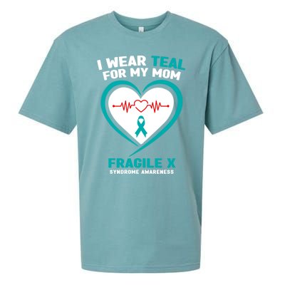 I Wear Teal For My Mom Fragile X Syndrome Awareness Gift Sueded Cloud Jersey T-Shirt