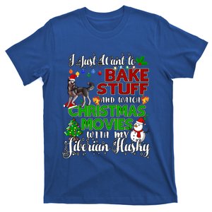 I Want To Bake Stuff And Watch Christmas Siberian Husky Gift T-Shirt