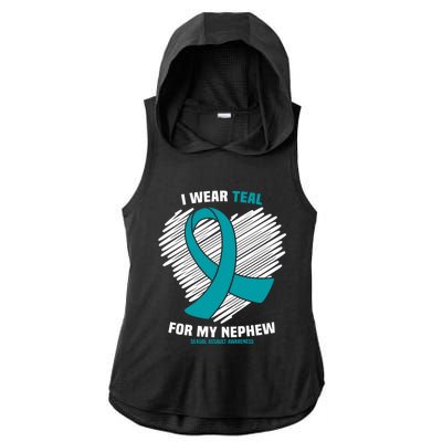 I Wear Teal For My Nephew Sexual Assault Awareness Cute Gift Ladies PosiCharge Tri-Blend Wicking Draft Hoodie Tank