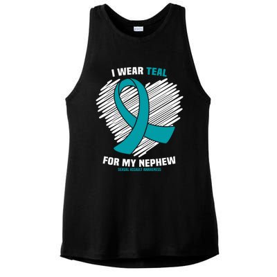 I Wear Teal For My Nephew Sexual Assault Awareness Cute Gift Ladies PosiCharge Tri-Blend Wicking Tank