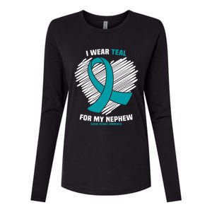 I Wear Teal For My Nephew Sexual Assault Awareness Cute Gift Womens Cotton Relaxed Long Sleeve T-Shirt