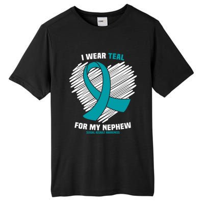 I Wear Teal For My Nephew Sexual Assault Awareness Cute Gift Tall Fusion ChromaSoft Performance T-Shirt