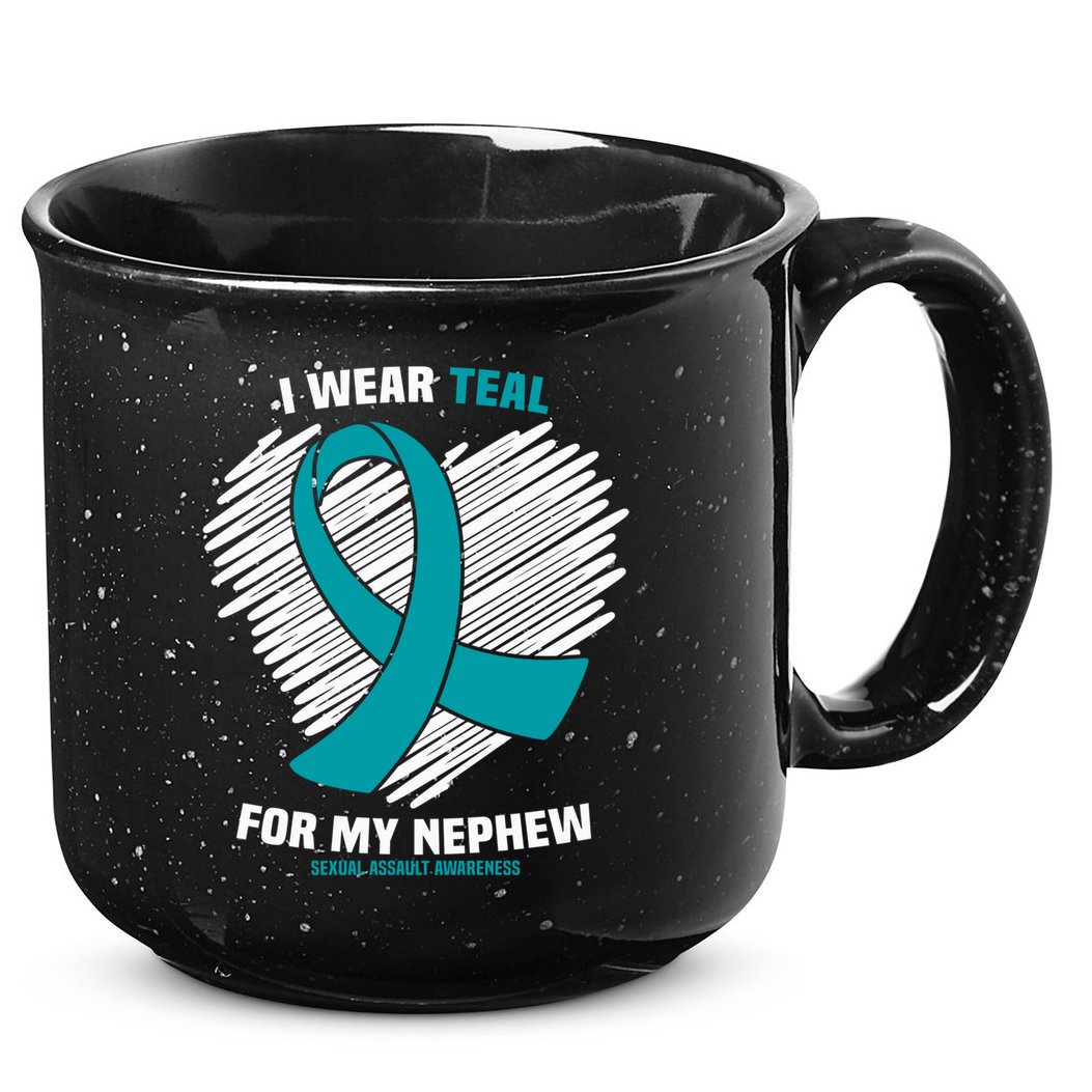 I Wear Teal For My Nephew Sexual Assault Awareness Cute Gift 15oz Campfire Ceramic Mug