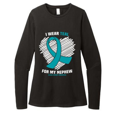 I Wear Teal For My Nephew Sexual Assault Awareness Cute Gift Womens CVC Long Sleeve Shirt