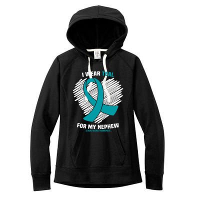 I Wear Teal For My Nephew Sexual Assault Awareness Cute Gift Women's Fleece Hoodie