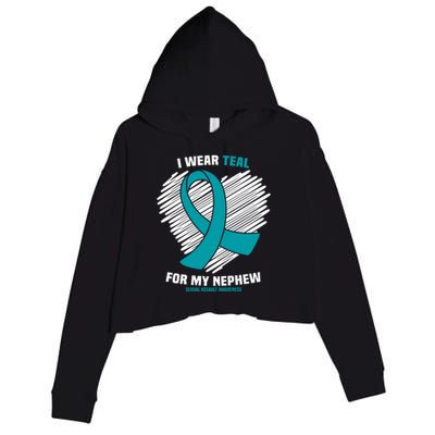 I Wear Teal For My Nephew Sexual Assault Awareness Cute Gift Crop Fleece Hoodie