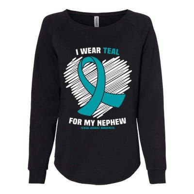 I Wear Teal For My Nephew Sexual Assault Awareness Cute Gift Womens California Wash Sweatshirt