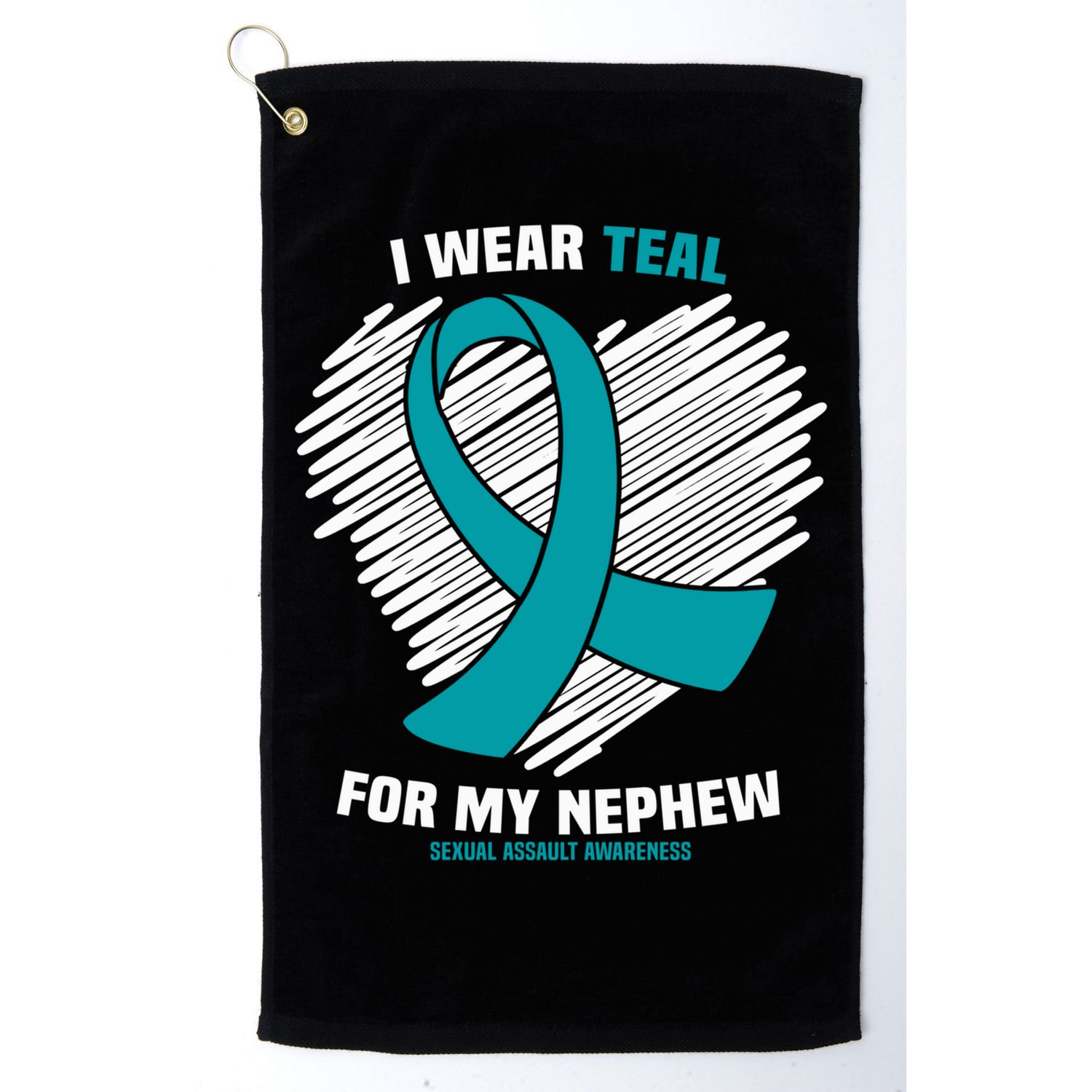 I Wear Teal For My Nephew Sexual Assault Awareness Cute Gift Golf Towel