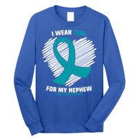 I Wear Teal For My Nephew Sexual Assault Awareness Cute Gift Long Sleeve Shirt