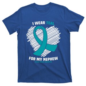 I Wear Teal For My Nephew Sexual Assault Awareness Cute Gift T-Shirt