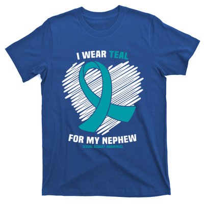 I Wear Teal For My Nephew Sexual Assault Awareness Cute Gift T-Shirt