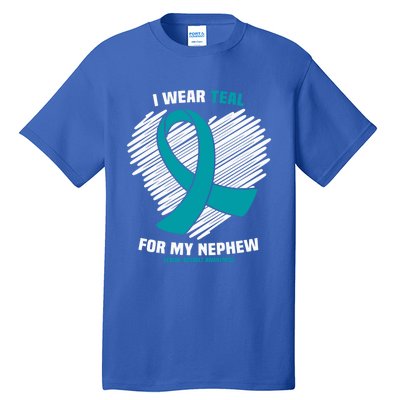 I Wear Teal For My Nephew Sexual Assault Awareness Cute Gift Tall T-Shirt