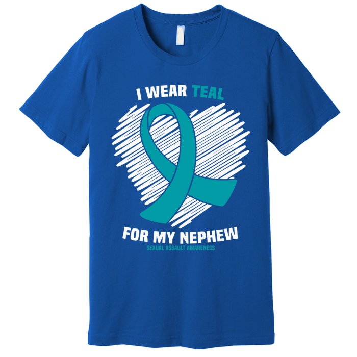 I Wear Teal For My Nephew Sexual Assault Awareness Cute Gift Premium T-Shirt