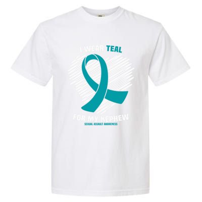 I Wear Teal For My Nephew Sexual Assault Awareness Cute Gift Garment-Dyed Heavyweight T-Shirt