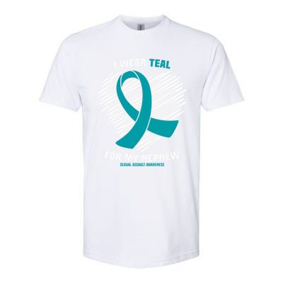 I Wear Teal For My Nephew Sexual Assault Awareness Cute Gift Softstyle CVC T-Shirt