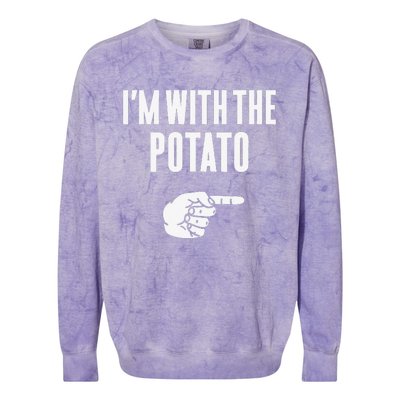 Im With The Potato Funny Halloween Couple Costume Gift Colorblast Crewneck Sweatshirt