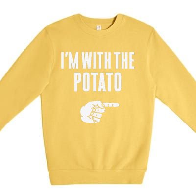 Im With The Potato Funny Halloween Couple Costume Gift Premium Crewneck Sweatshirt