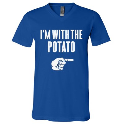 Im With The Potato Funny Halloween Couple Costume Gift V-Neck T-Shirt