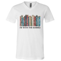 I'm With The Banned Book V-Neck T-Shirt