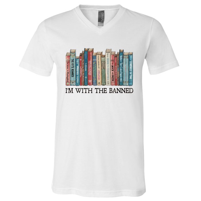 I'm With The Banned Book V-Neck T-Shirt