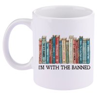 I'm With The Banned Book 11oz C Handle Ceramic Mug