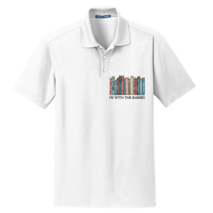 I'm With The Banned Book Dry Zone Grid Polo