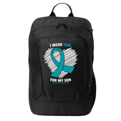 I Wear Teal For My Son Sexual Assault Awareness Meaningful Gift City Backpack